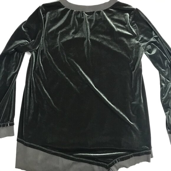 Easel Lagenlook Velour Top Women's Medium Long Sleeve Sweatshirt Asymmetrical - Picture 5 of 12